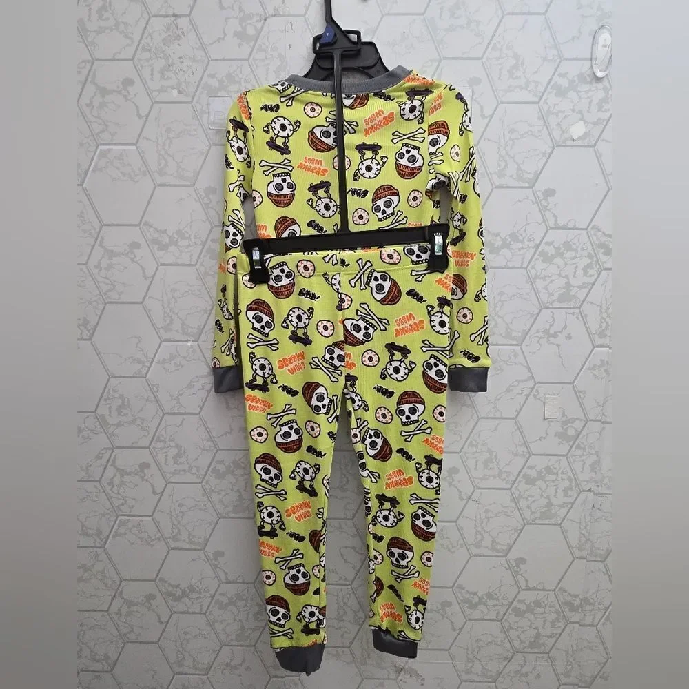 Nwt Wonder Nation Boys Halloween Pirate Skeleton Long Sleeve Pajama Set
